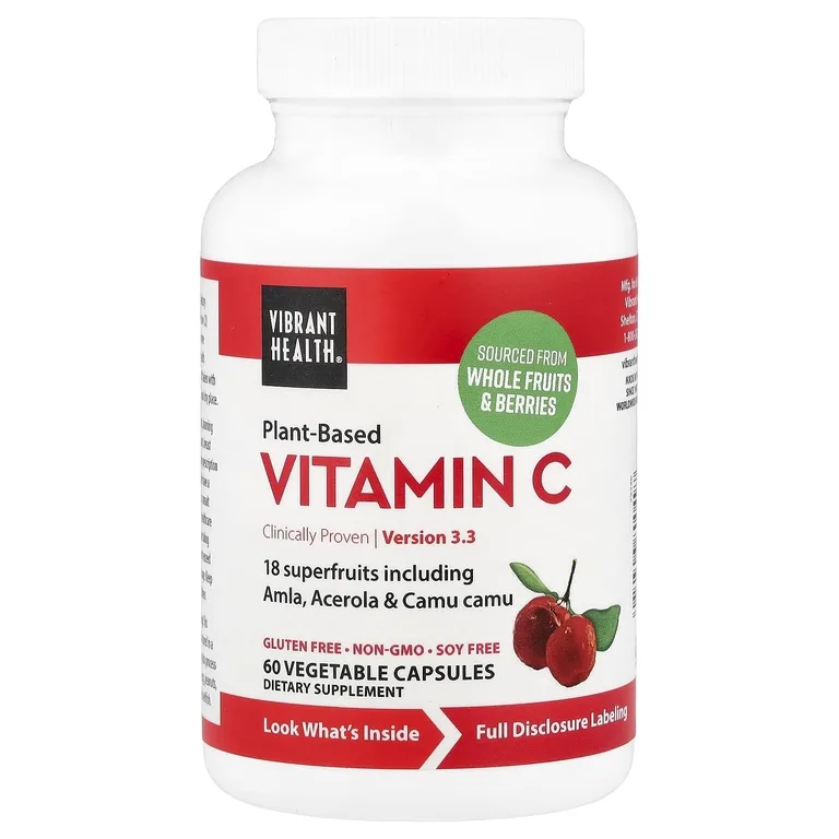 Vibrant Health, растительный витамин C, 60 растительных капсул