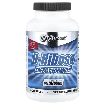 Vitacost, D-рибоза, энергетическая добавка, 180 капсул