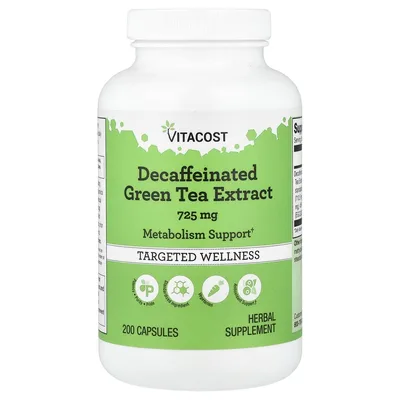 Vitacost, Decaffeinated Green Tea Extract, 725 mg, 200 Capsules