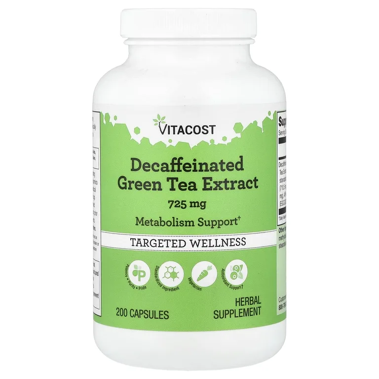 Vitacost, Decaffeinated Green Tea Extract, 725 mg, 200 Capsules