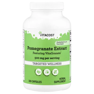 Vitacost, экстракт граната, 300 капсул (250 мг в 1 капсуле)