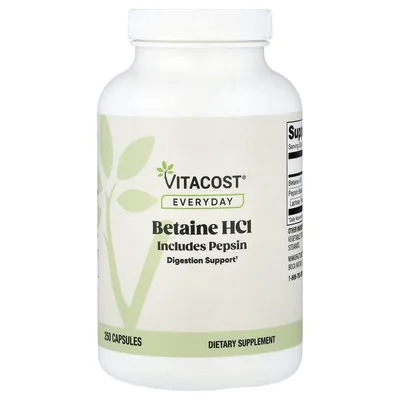 Vitacost, Everyday, бетаин HCl, 250 капсул