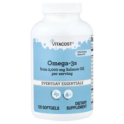 Vitacost, Everyday Essentials, омега-3, 120 мягких капсул