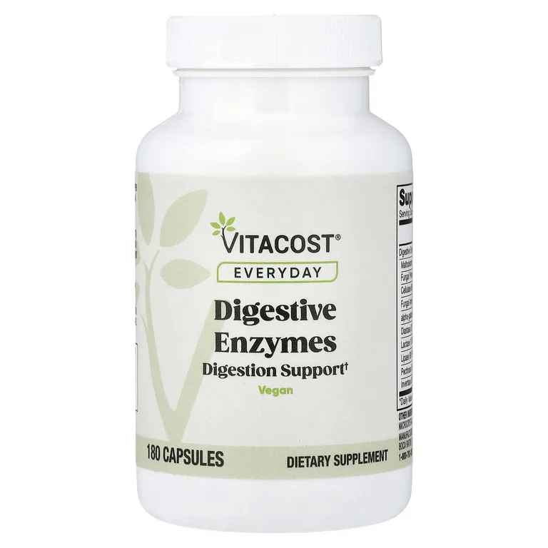 Vitacost, Everyday, пищеварительные ферменты, 180 капсул
