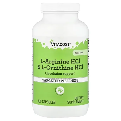 Vitacost, L-Arginine HCl & L-Ornithine HCl, 300 Capsules