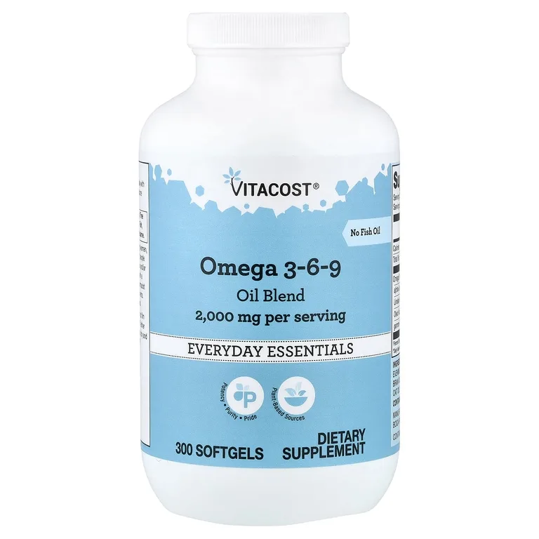 Vitacost, смесь масел омега 3-6-9, 300 капсул (1000 мг в 1 капсуле)