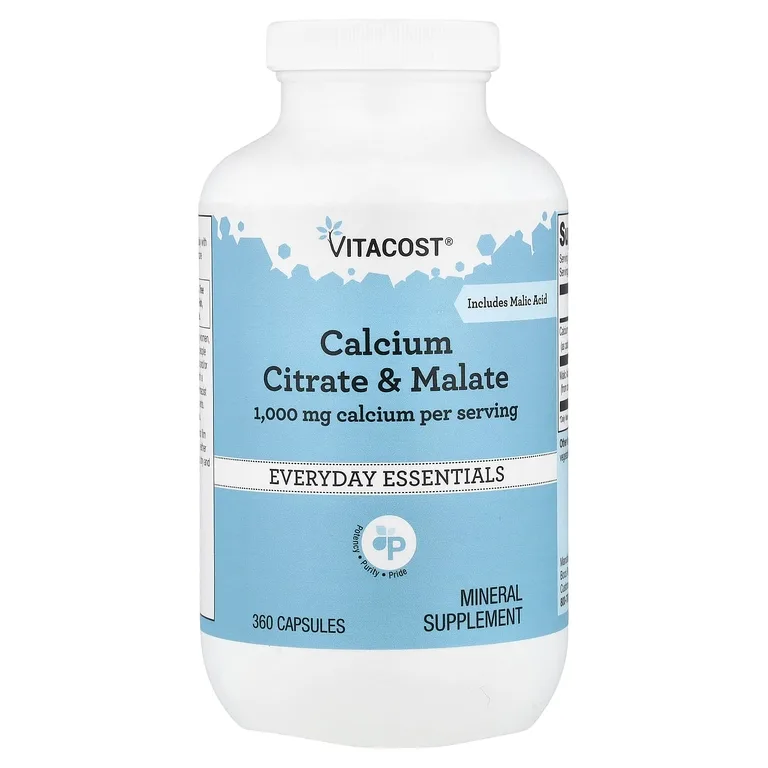 Vitacost, цитрат и малат кальция, 360 капсул
