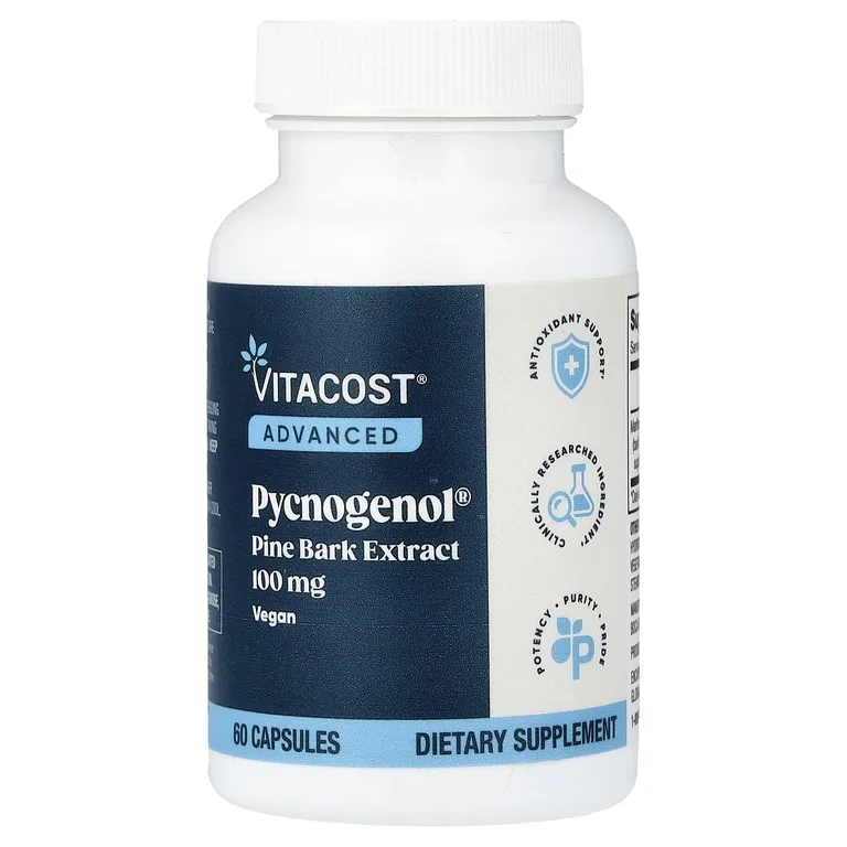 Vitacost, Улучшенная формула: экстракт сосновой коры Pycnogenol®, 100 мг, 60 капсул