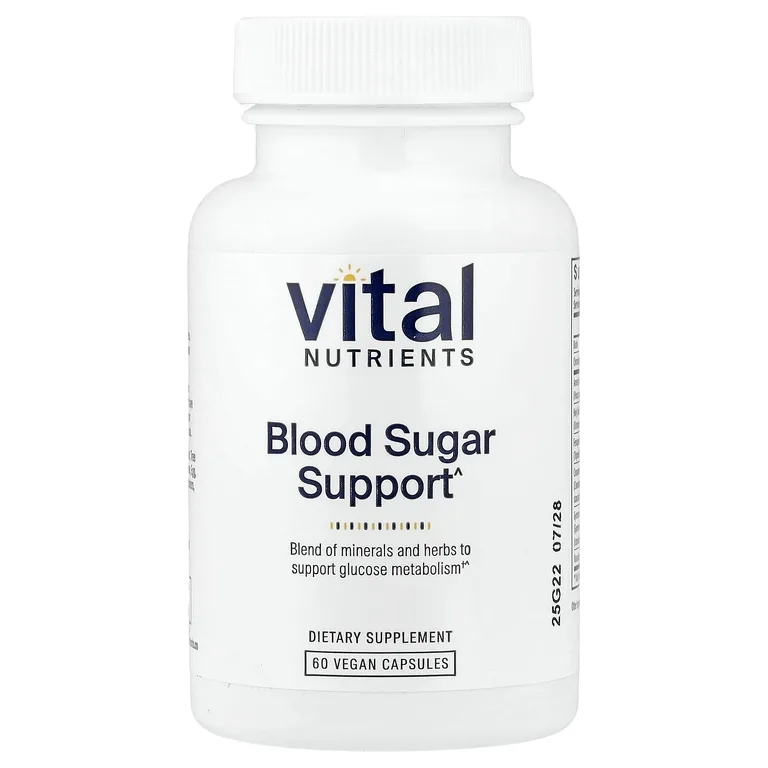 Vital Nutrients, добавка для поддержания уровня сахара в крови, 60 веганских капсул