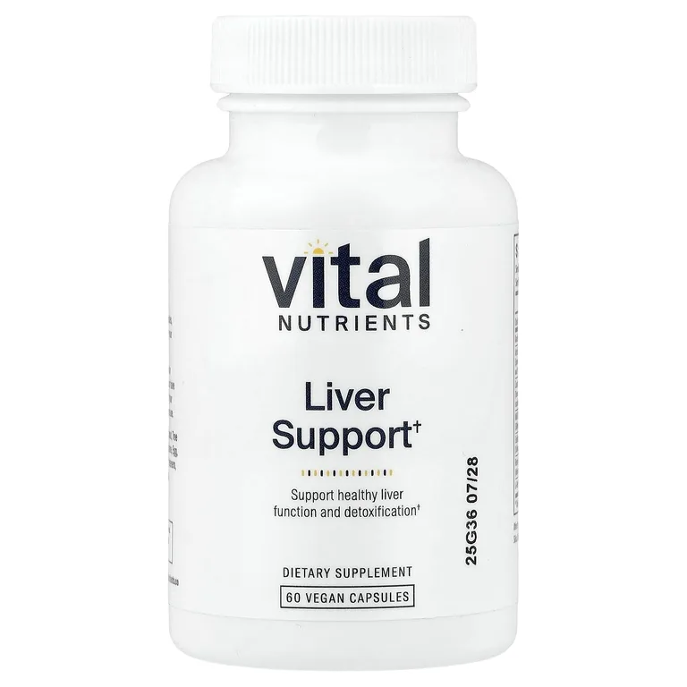Vital Nutrients, добавка для поддержки печени, 60 веганских капсул