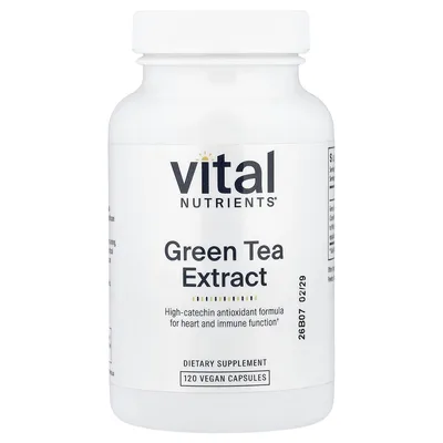 Vital Nutrients, экстракт зеленого чая, 120 веганских капсул (275 мг в 1 капсуле)