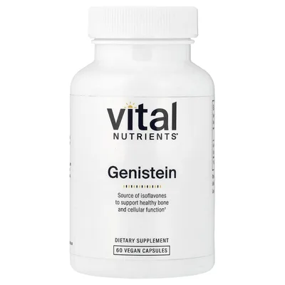 Vital Nutrients, генистеин, 60 веганских капсул (125 мг в 1 капсуле)