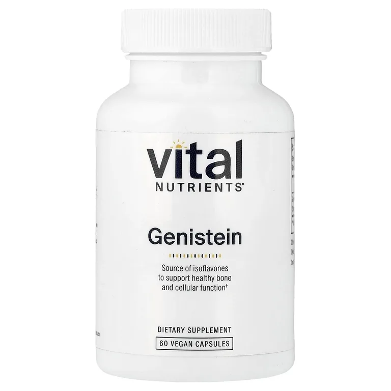 Vital Nutrients, генистеин, 60 веганских капсул (125 мг в 1 капсуле)