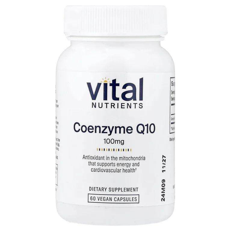 Vital Nutrients, коэнзим Q10, 100 мг, 60 веганских капсул