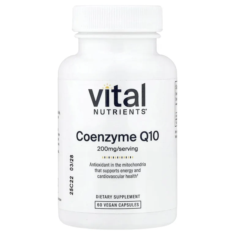 Vital Nutrients, Коэнзим Q10, 200 мг, 60 веганских капсул