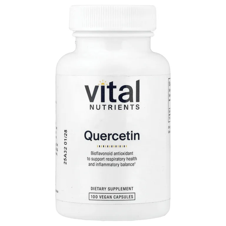 Vital Nutrients, кверцетин, 100 веганских капсул (250 мг в 1 капсуле)