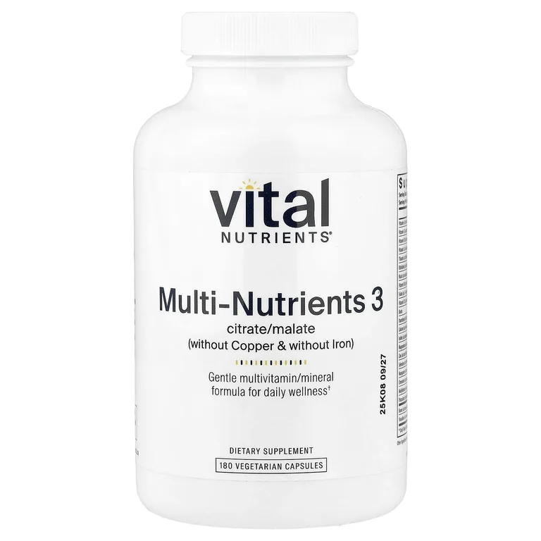 Vital Nutrients, Multi-Nutrients, 3, 180 вегетарианских капсул