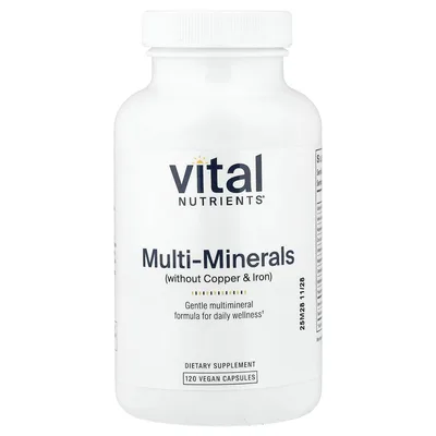 Vital Nutrients, Мультиминералы (без меди и железа), 120 веганских капсул