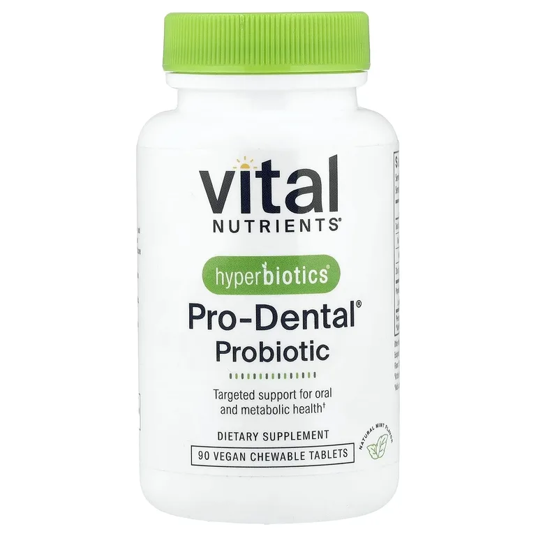 Vital Nutrients, пробиотики для полости рта, натуральный мятный вкус, 90 веганских жевательных таблеток