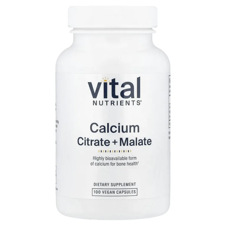 Vital Nutrients, Цитрат кальция и малат, 300 мг, 100 веганских капсул (150 мг в каждой капсуле)