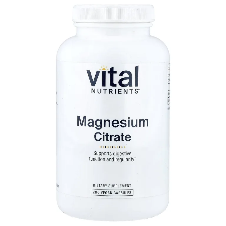 Vital Nutrients, цитрат магния, 200 веганских капсул (150 мг в 1 капсуле)