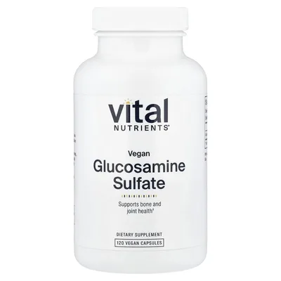 Vital Nutrients, Веганский сульфат глюкозамина, 120 веганских капсул (750 мг на капсулу)