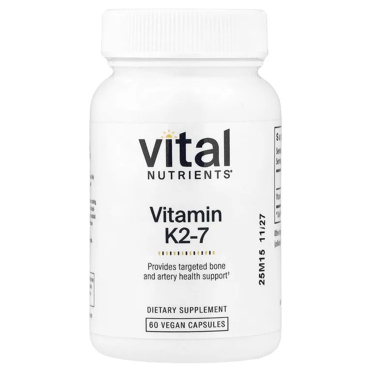 Vital Nutrients, Витамин K2-7, 60 веганских капсул (180 мкг в капсуле)