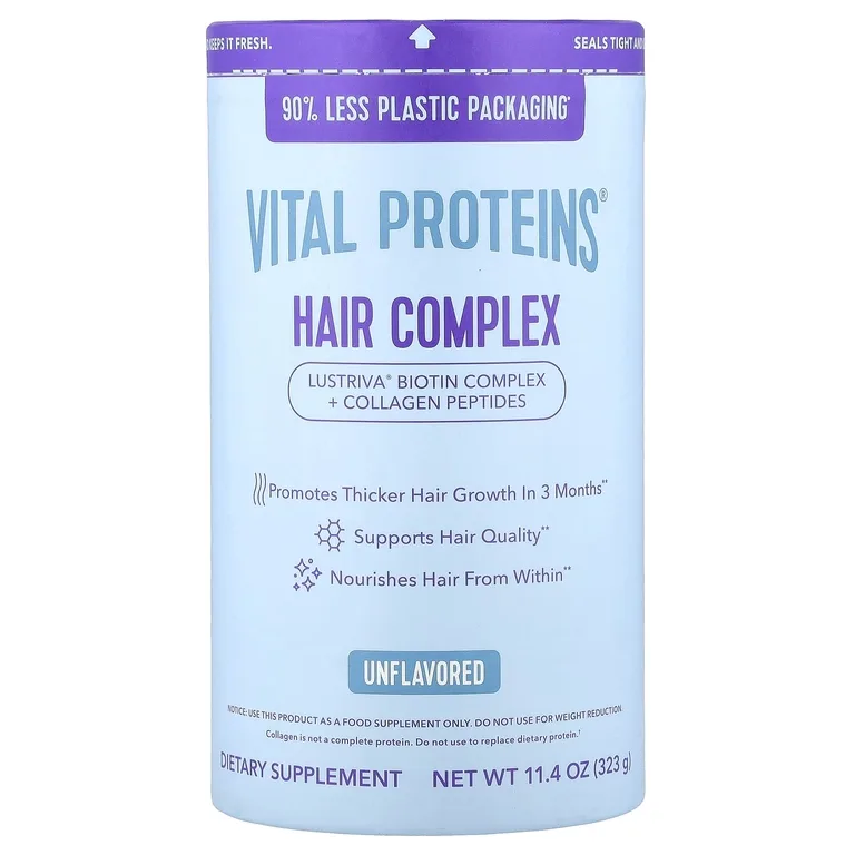 Vital Proteins, Комплекс для волос, без добавок, 323 г (11,4 унции)