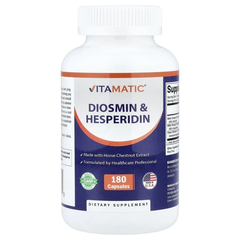 Vitamatic, диосмин и гесперидин, 180 капсул