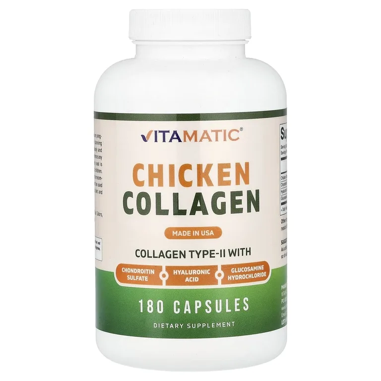 Vitamatic, куриный коллаген, 180 капсул