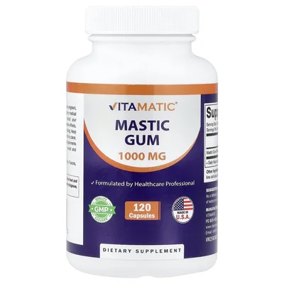 Vitamatic, мастиковая смола, 120 капсул (500 мг в каждой капсуле)
