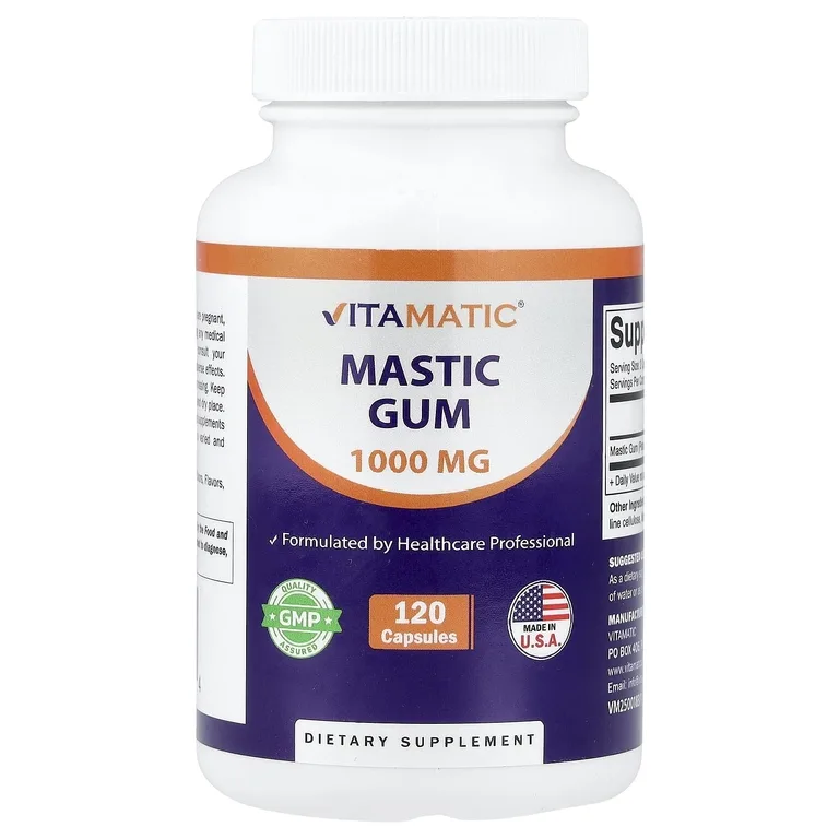 Vitamatic, мастиковая смола, 120 капсул (500 мг в каждой капсуле)