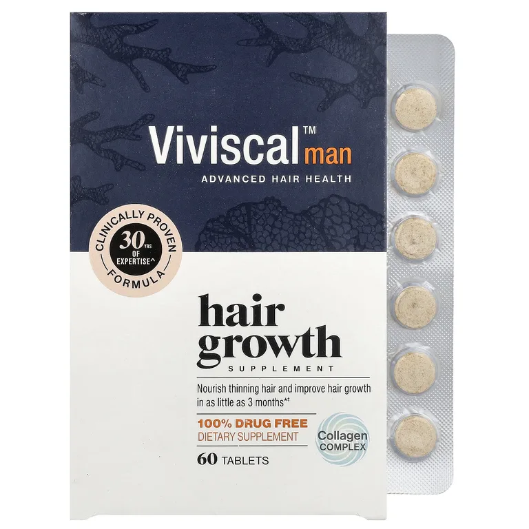 Viviscal, Man, добавка для роста волос, 60 таблеток