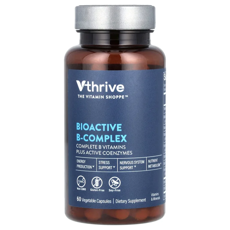 Vthrive, Биоактивный комплекс витаминов группы B, 60 растительных капсул