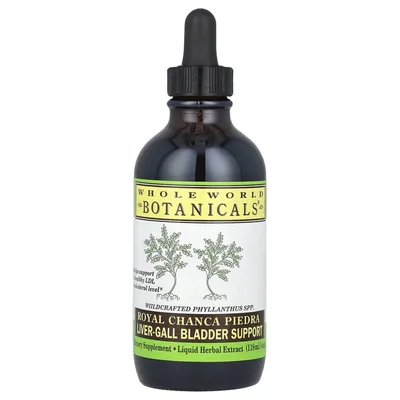 Whole World Botanicals, королевская камнеломка (Chanca Piedra), поддержка почек и желчного пузыря, 118 мл (4 унции)