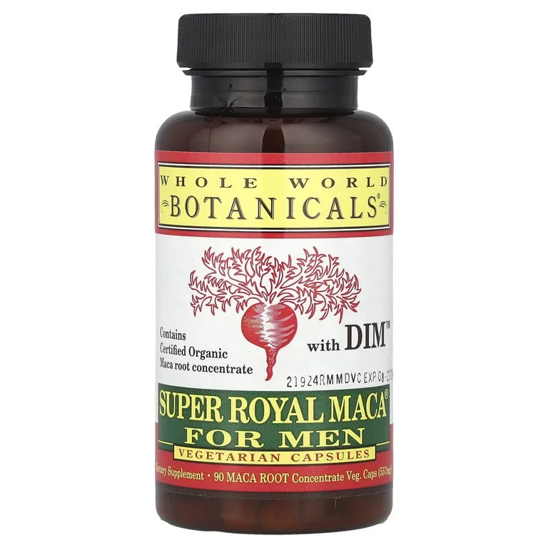 Whole World Botanicals, королевская мака, для мужчин, 90 растительных капсул
