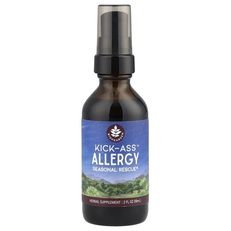 WishGarden Herbs, Kick-Ass ™ Allergy, сезонное средство от аллергии, 59 мл (2 жидк. Унции)