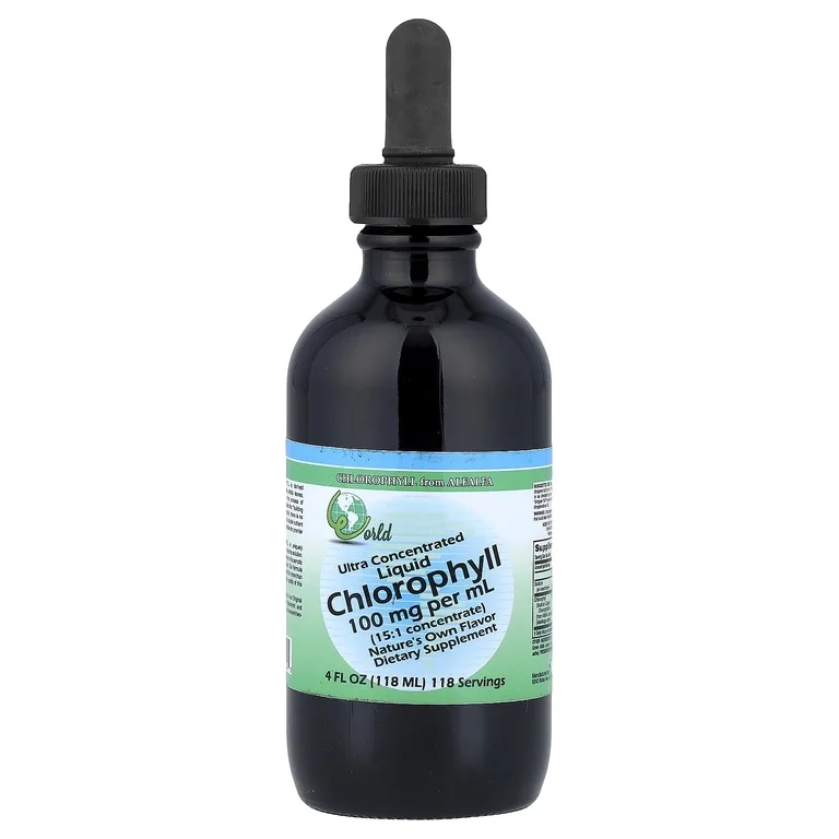 World Organic, ультраконцентрированный жидкий хлорофилл, 118 мл (4 жидк. унции)