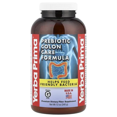 Yerba Prima, Формула для ухода за кишечником с пребиотиками, 340 г (12 унций)