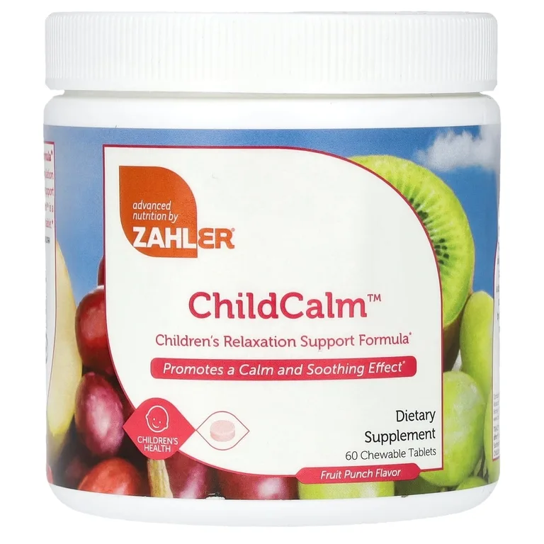 Zahler, ChildCalm, средство для расслабления детей, фруктовый пунш, 60 жевательных таблеток