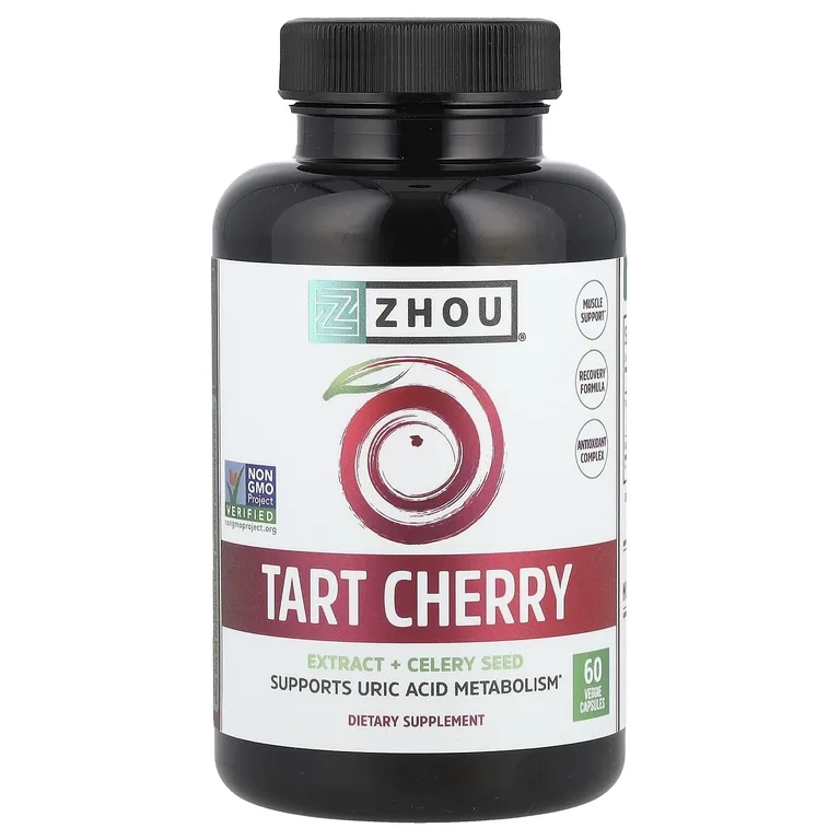 Zhou Nutrition, экстракт вишни и семена сельдерея, 60 вегетарианских капсул