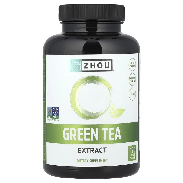 Zhou Nutrition, экстракт зелёного чая, 500 мг, 120 растительных капсул