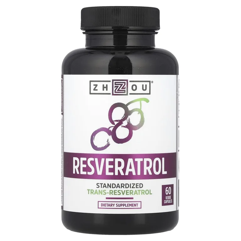 Zhou Nutrition, Ресвератрол, 60 растительных капсул