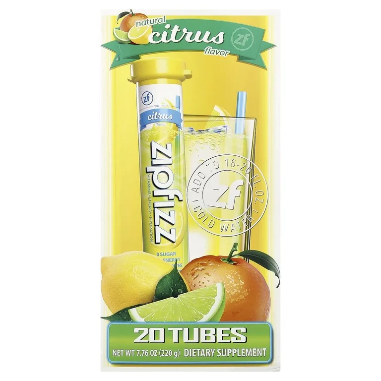 Zipfizz, Смесь для энергетических напитков, цитрус, 20 тюбиков, 11 г (0,39 унции)