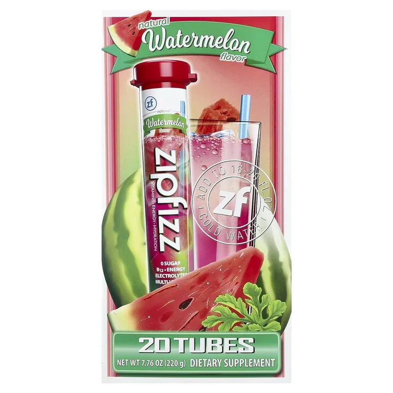 Zipfizz, смесь для энергетического напитка, со вкусом арбуза, 20 тюбиков по 11 г (0,39 унции)